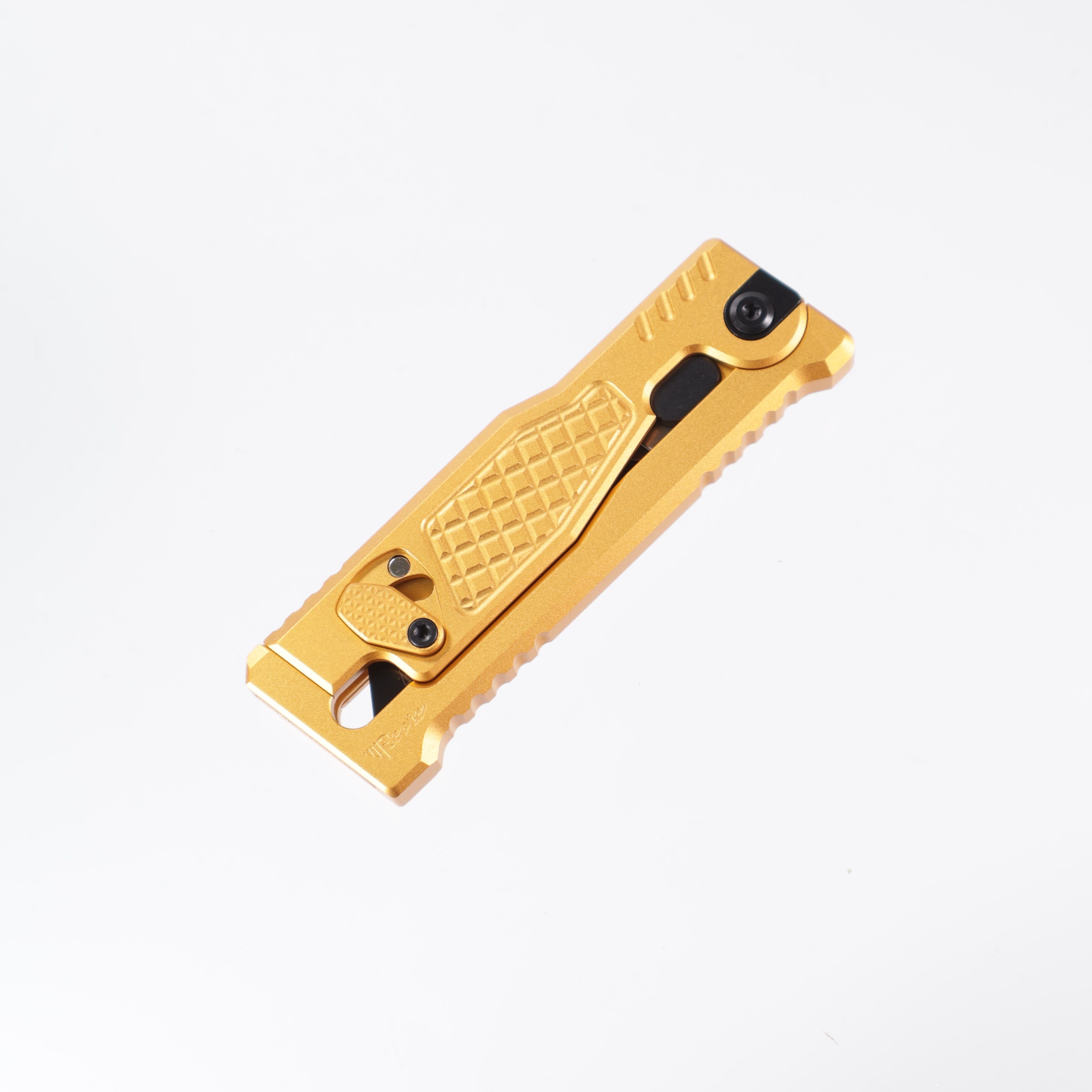 Reate EXO-U Utility - Diamond Pattern Gold, Aluminum Handle Box Cutter