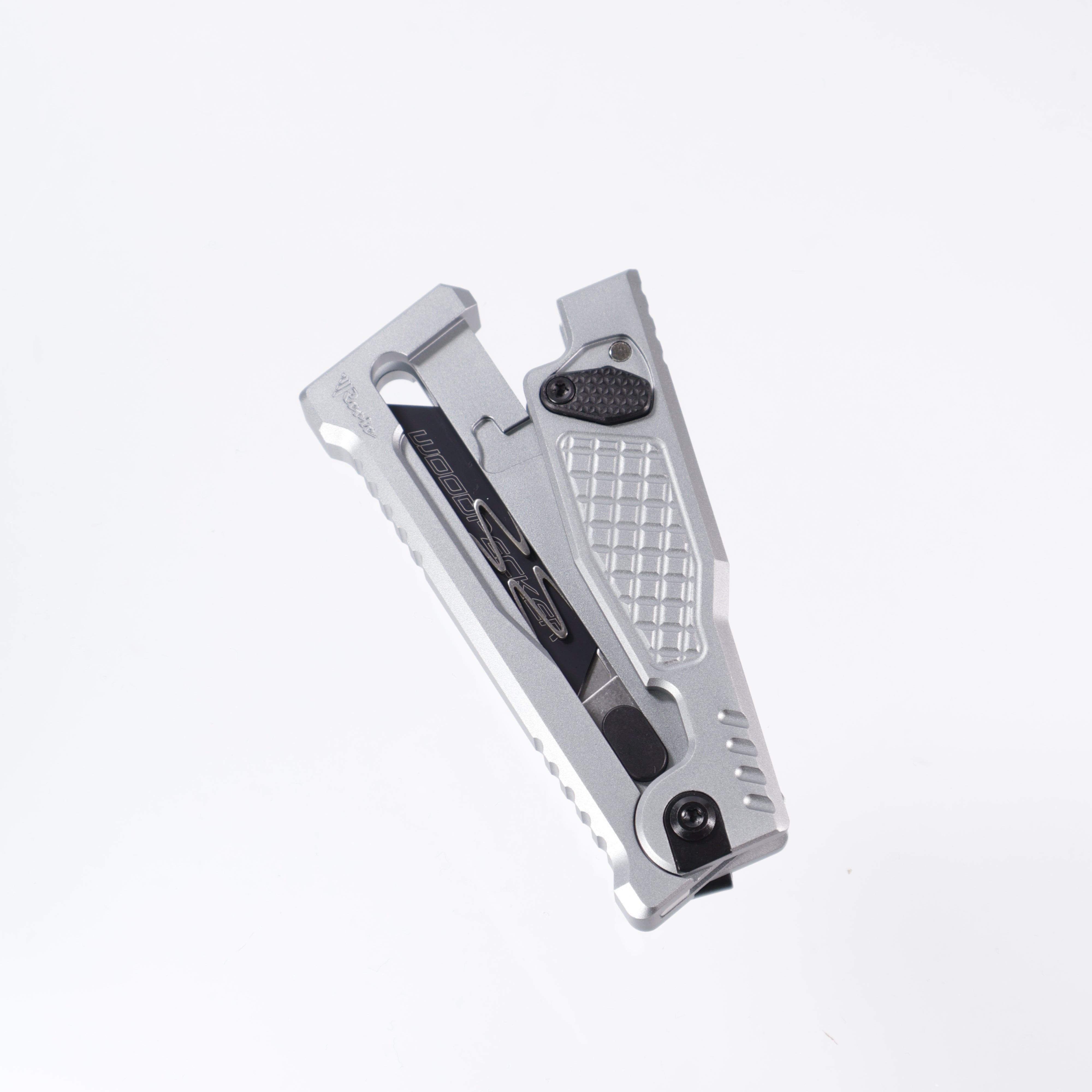 Reate EXO-U Utility - Diamond Pattern Silver, Aluminum Handle Box Cutter