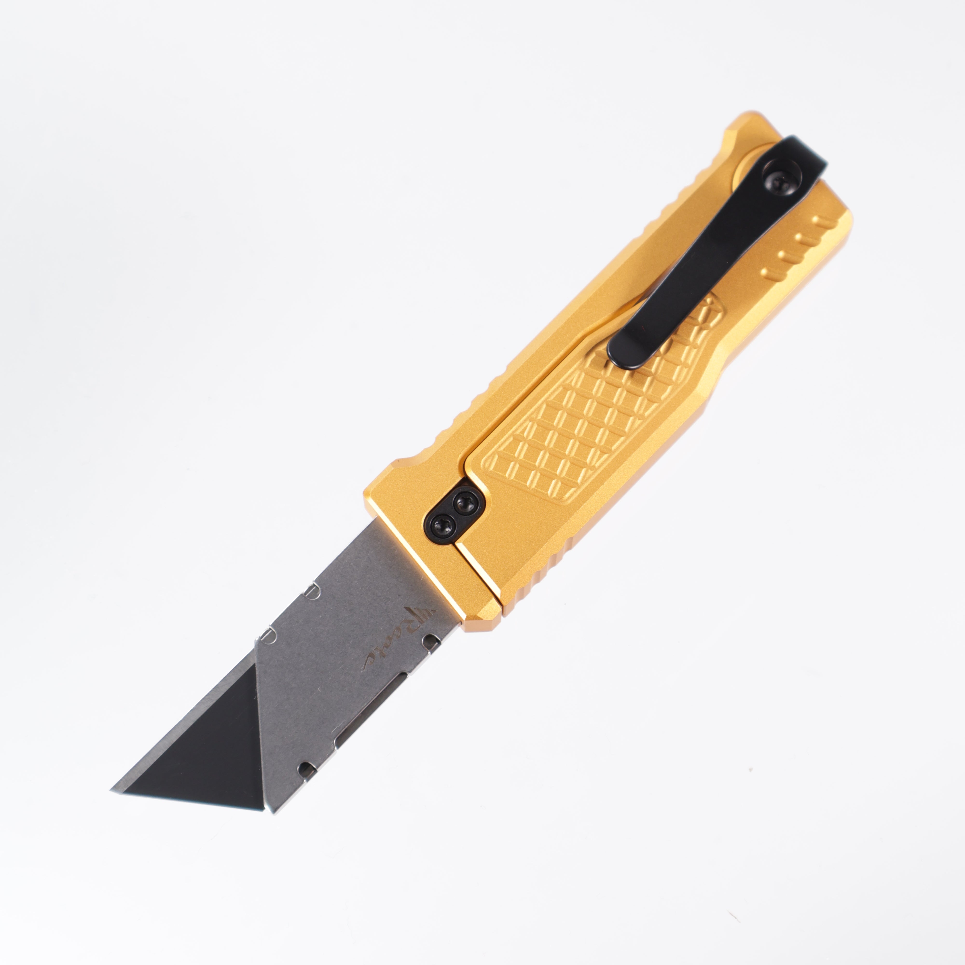 Reate EXO-U Utility - Diamond Pattern Yellow, Aluminum Handle Box Cutter
