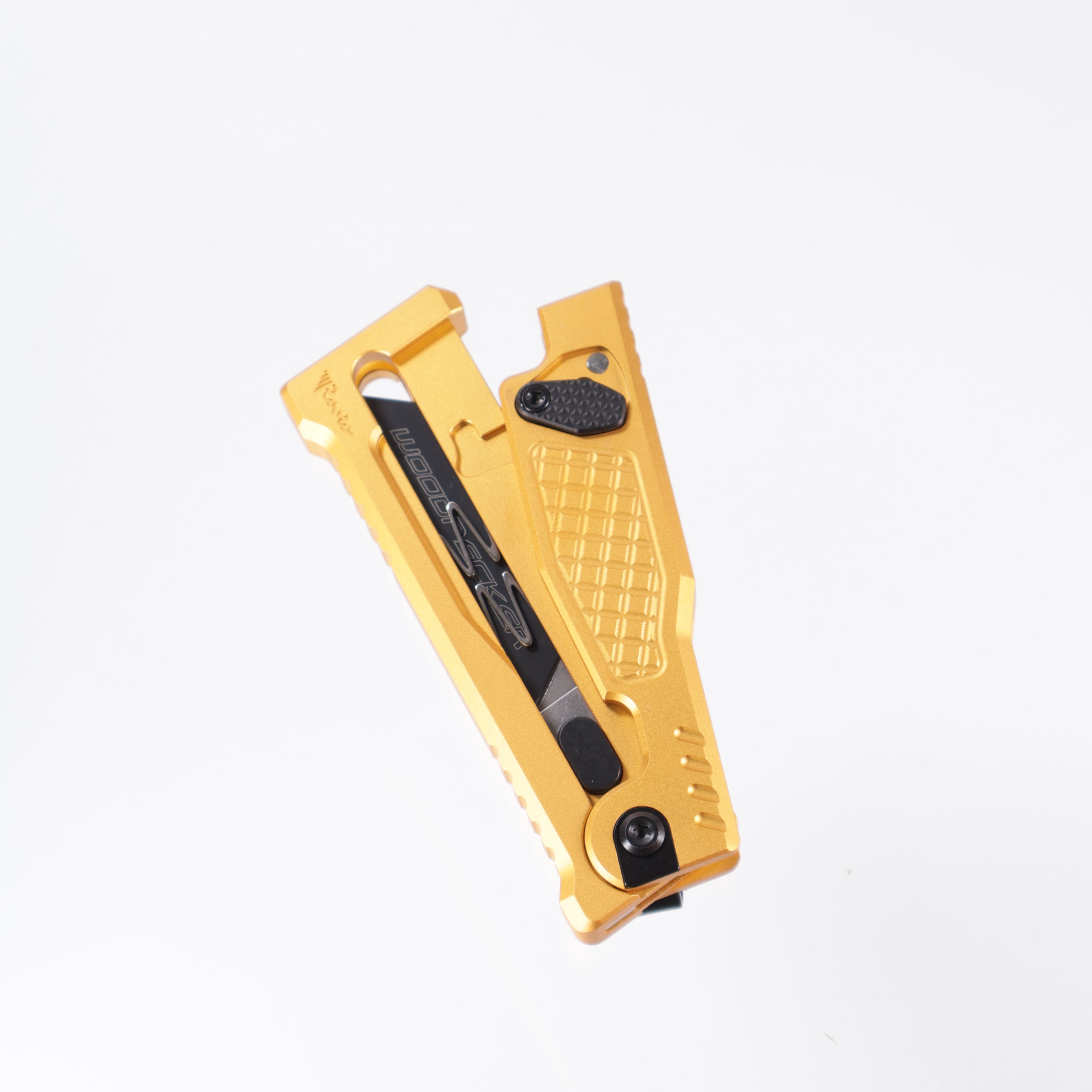 Reate EXO-U Utility - Diamond Pattern Yellow, Aluminum Handle Box Cutter