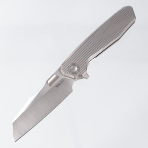 Reate Mantis - Milled Bead Blast Titanium Handle - Satin Elmax