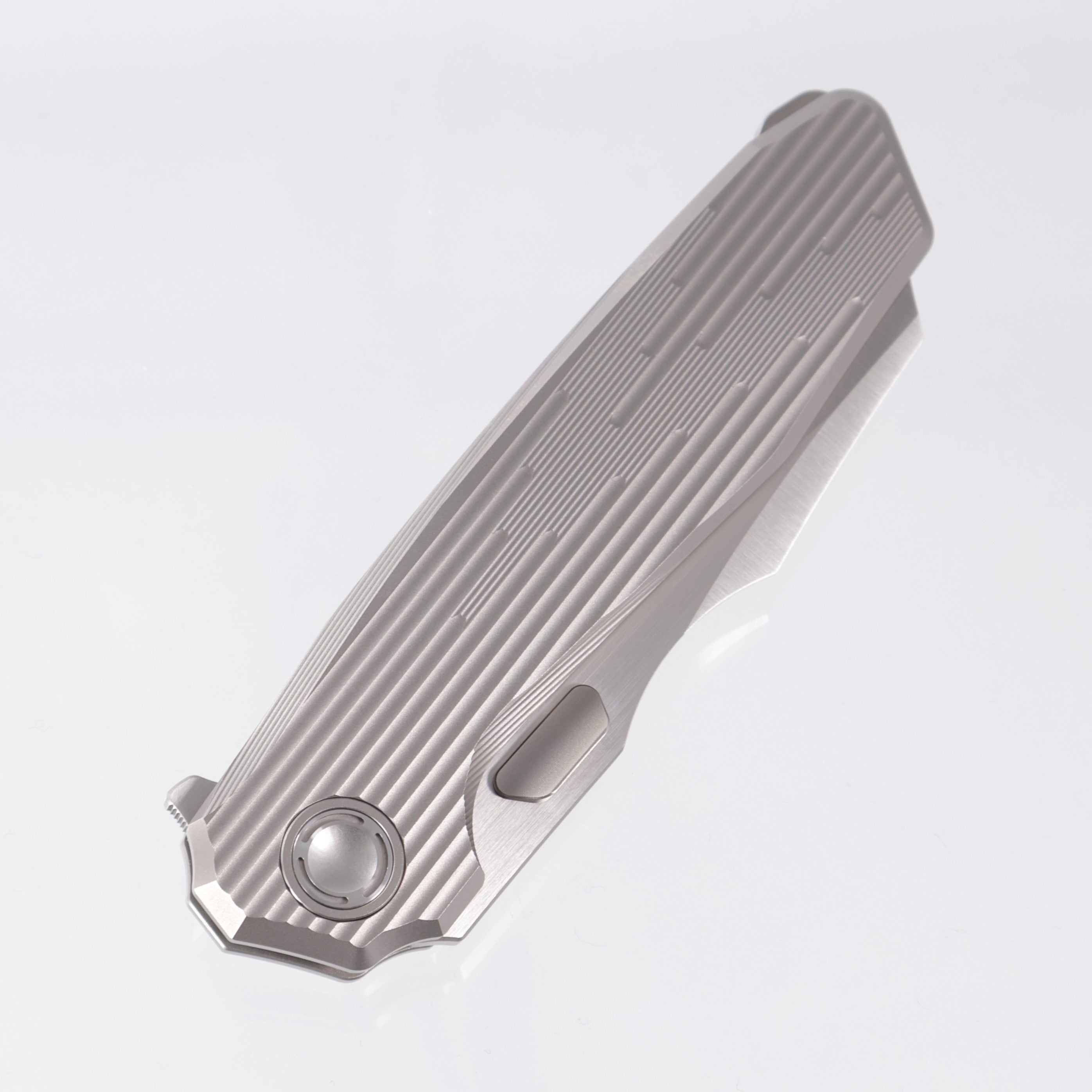 Reate Mantis - Milled Bead Blast Titanium Handle - Satin Elmax