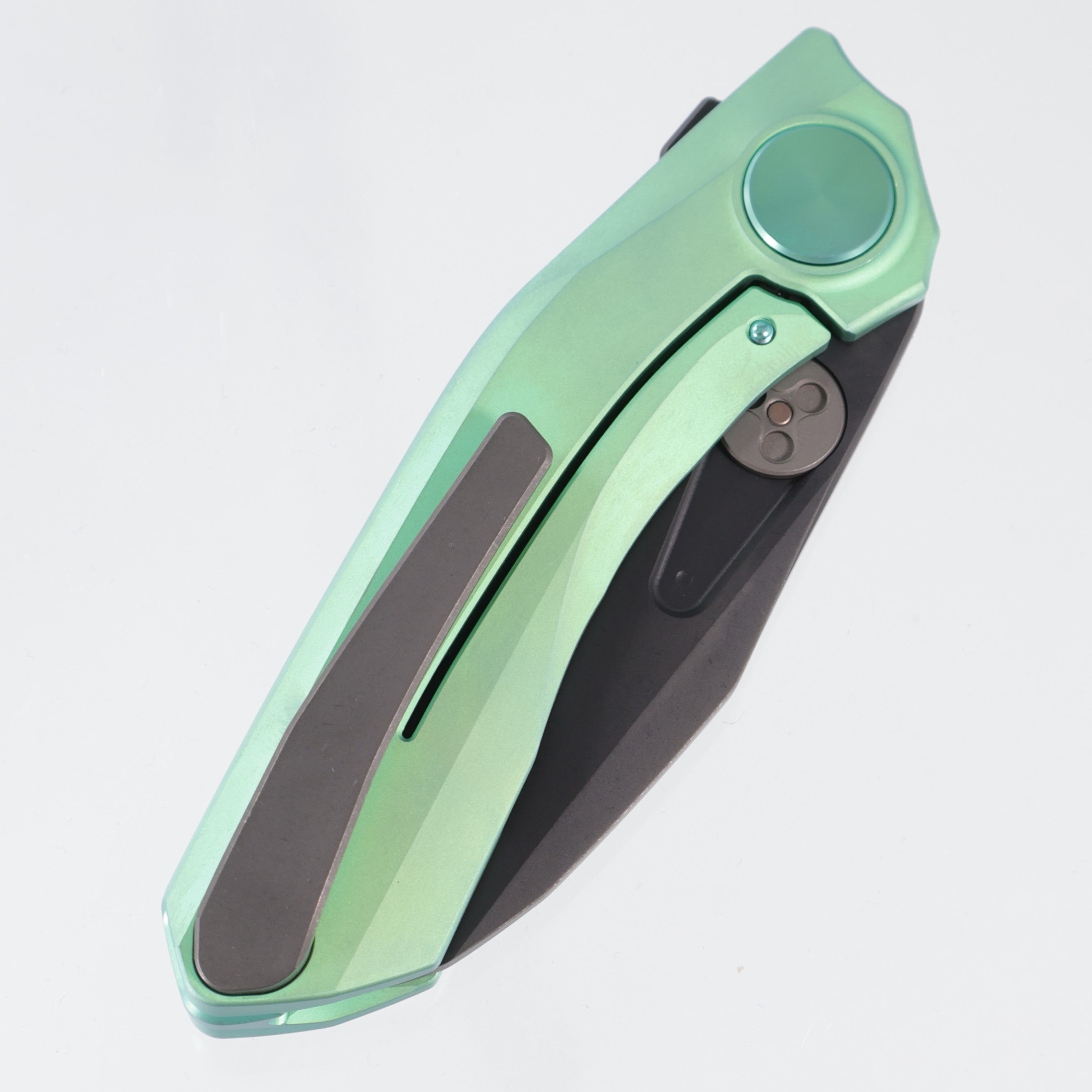 Reate VK-Frok - Green Anodized Titanium w/ Green Ti Hardware - Stonewash DLC Elmax