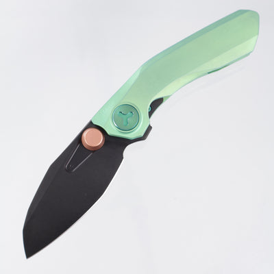Reate VK-Frok - Green Anodized Titanium w/ Green Ti Hardware - Stonewash DLC Elmax