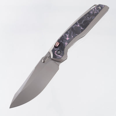 Remette RT-ONE Integral - Beadblast Titanium w/ Purple Shred Carbon Fiber Inlays - Pearlescent M390 - ONEA3