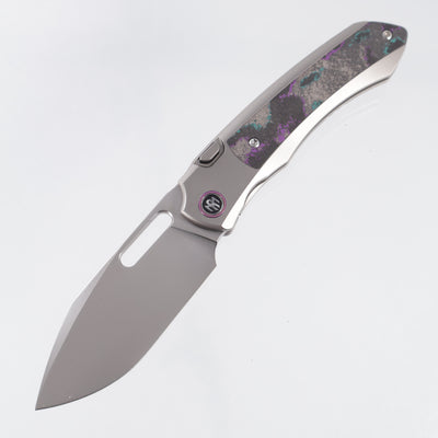 Remette Orca - Beadblast Titanium w/ Jazzy Camo Carbon Inlays & Pink Pivot Collars - Pearlescent M390 - ORCAJY