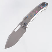 Remette Orca - Beadblast Titanium w/ Ultimate Warrior Camo Carbon Inlays & Blue Pivot Collars - Pearlescent M390 - ORCAUR