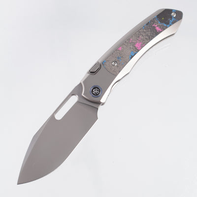 Remette Orca - Beadblast Titanium w/ Ultimate Warrior Camo Carbon Inlays & Blue Pivot Collars - Pearlescent M390 - ORCAUR