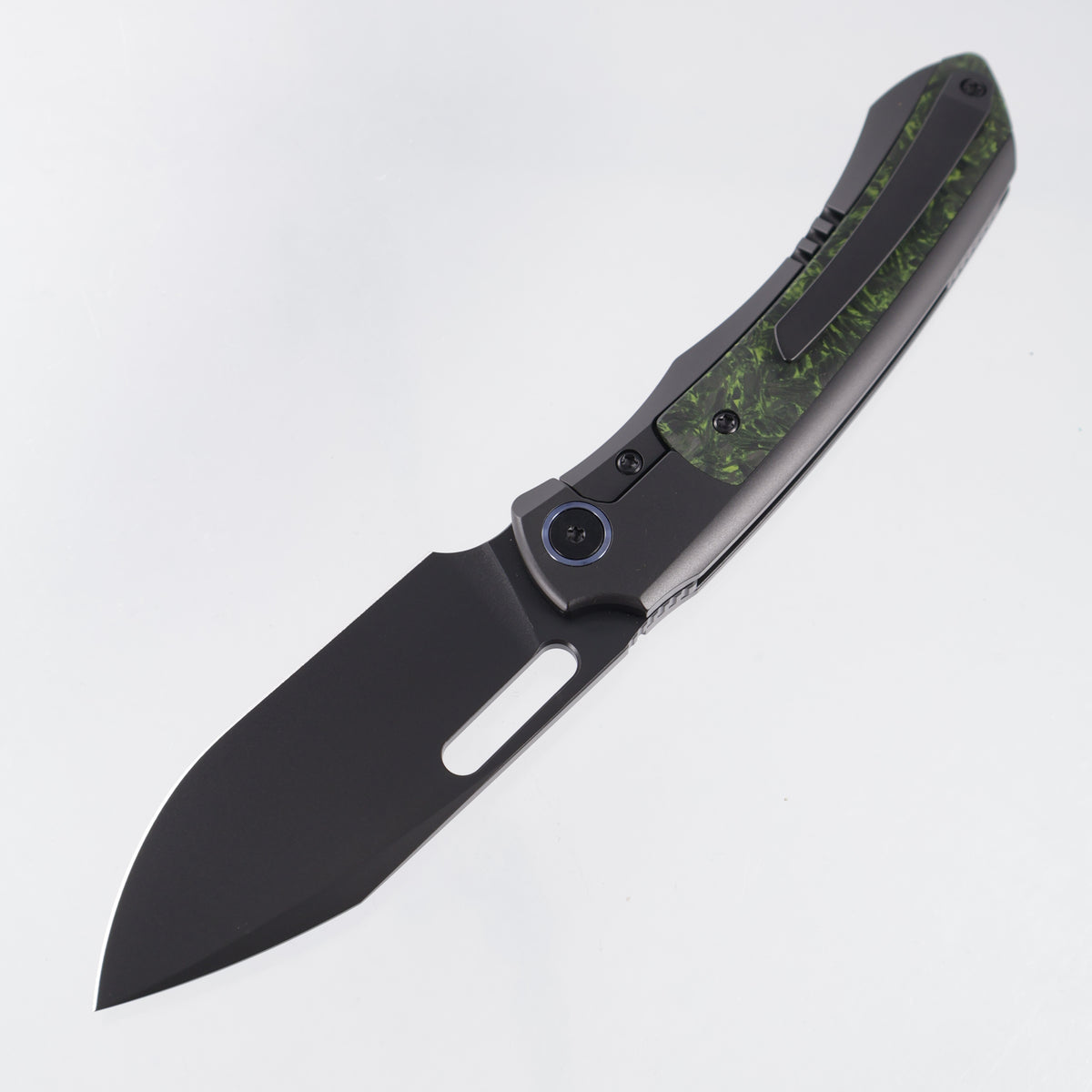 Remette Orca - Black Titanium w/ Luminous Carbon Fiber Inlays & Blue Pivot Collars - DLC M390 - ORCALS