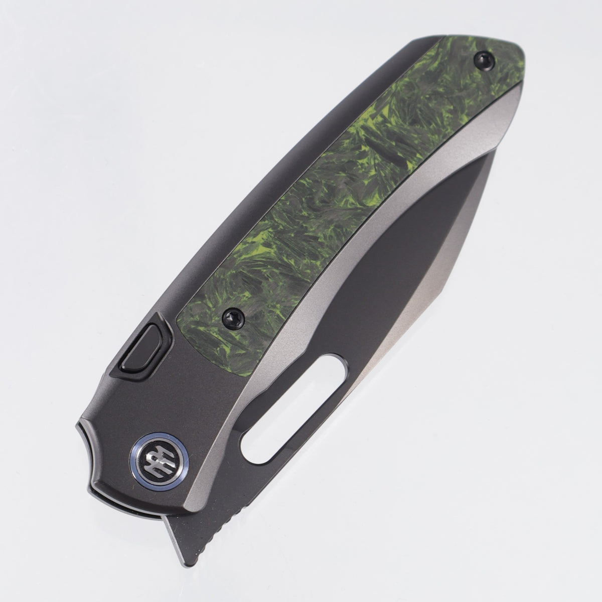 Remette Orca - Black Titanium w/ Luminous Carbon Fiber Inlays & Blue Pivot Collars - DLC M390 - ORCALS