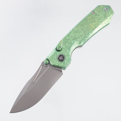 Remette Rhino - Green Crystalized Titanium w/ Green Accents - Pearlescent M390 - RNTB4
