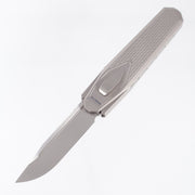 Remette Swordfish Drop Point - Divot Millled Titanium w/ Green & Yellow Carbon Fiber Inlay - Pearlescent M390 - ZL101A2