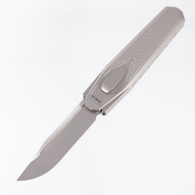 Remette Swordfish Drop Point - Divot Millled Titanium w/ Copper Carbon Fiber Inlay - Pearlescent M390 - ZL101A4
