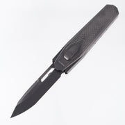 Remette Swordfish Tanto - DLC Divot Millled Titanium w/ Green & Yellow Carbon Fiber Inlay - DLC Pearlescent M390 - ZL101A6