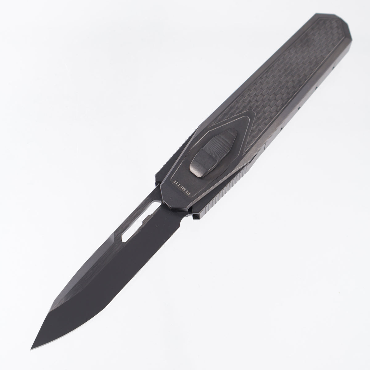 Remette Swordfish Tanto - DLC Divot Millled Titanium w/ Green & Yellow Carbon Fiber Inlay - DLC Pearlescent M390 - ZL101A6