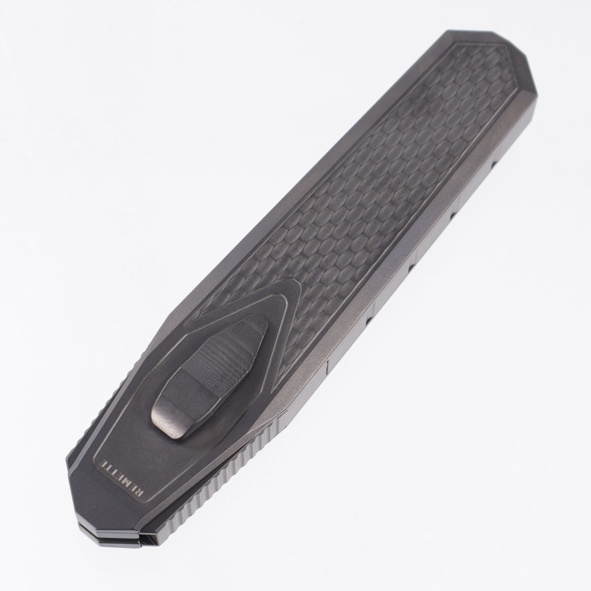 Remette Swordfish Tanto - DLC Divot Millled Titanium w/ Green & Yellow Carbon Fiber Inlay - DLC Pearlescent M390 - ZL101A6