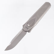Remette Swordfish Drop Point - 3D Chevron Millled Titanium w/ Red,White & Blue Carbon Fiber Inlay - Pearlescent M390 - ZL101B3