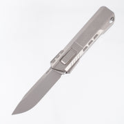 Remette Sharp Leopard - 3D Chevron Millled Titanium w/ Red,White & Blue Carbon Fiber Inlay - Pearlescent M390 - ZL301C