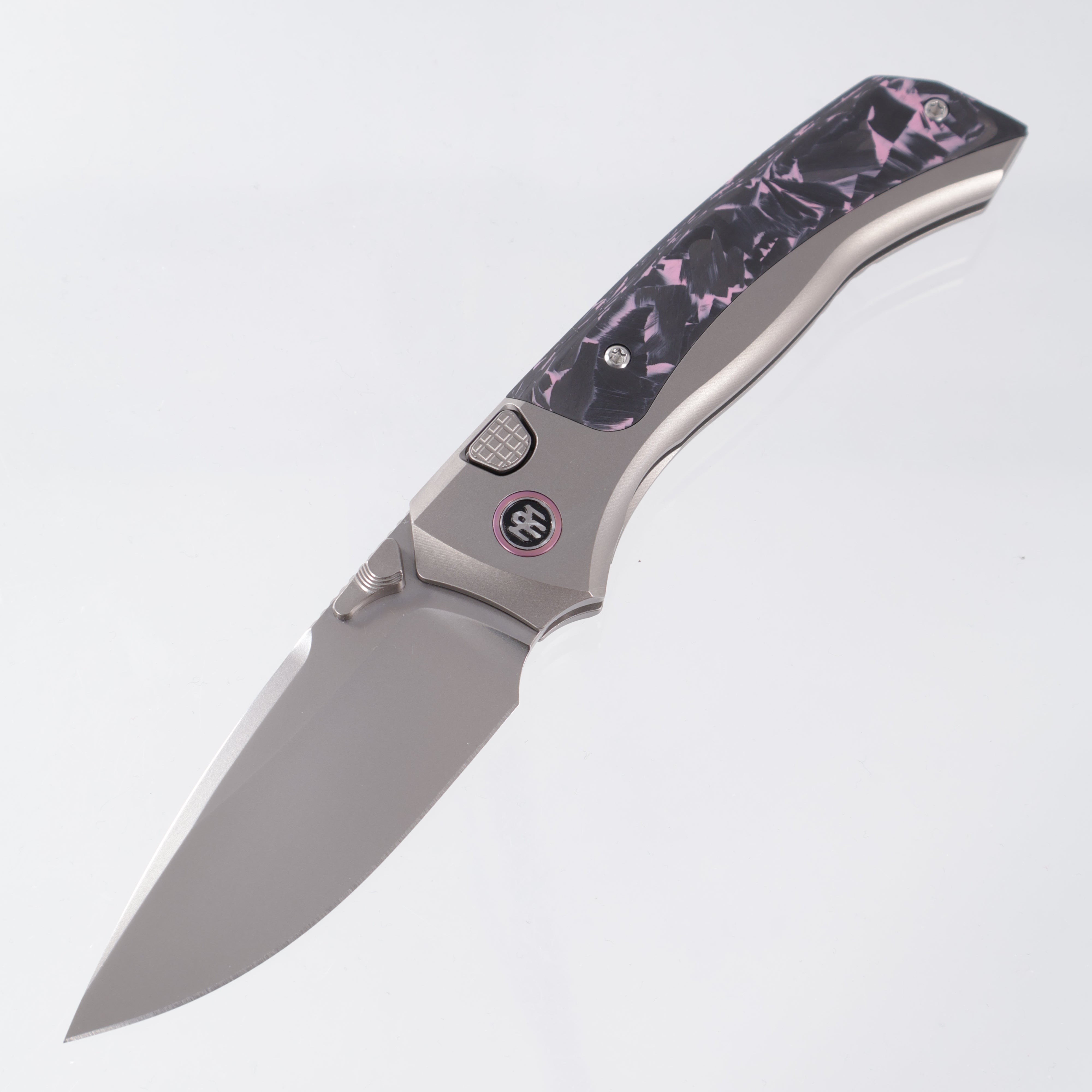 Remette Steed - Pink/Black CF & Titanium - M390 Pearlescent Stonewash - RTWS-TP