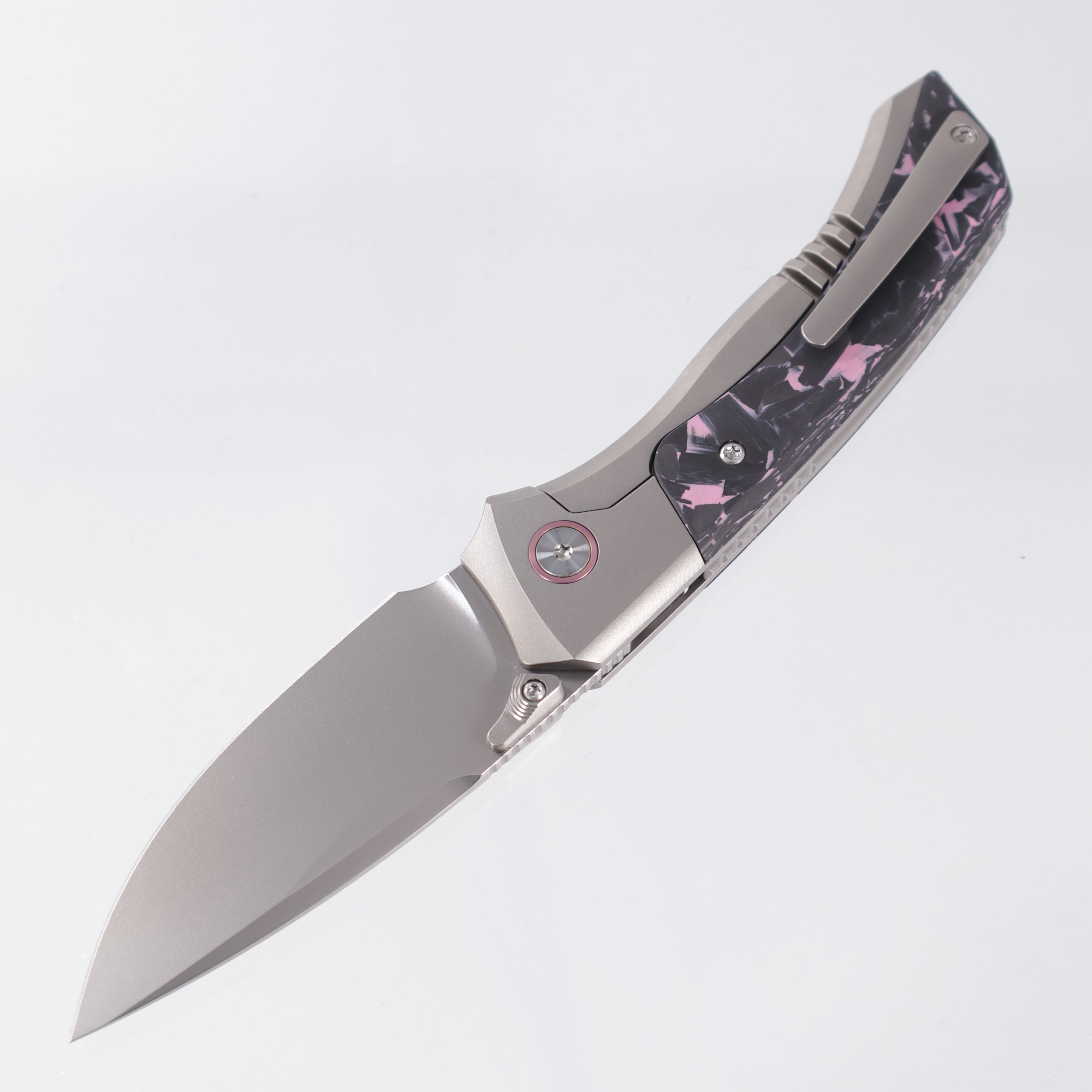 Remette Steed - Pink/Black CF & Titanium - M390 Pearlescent Stonewash - RTWS-TP