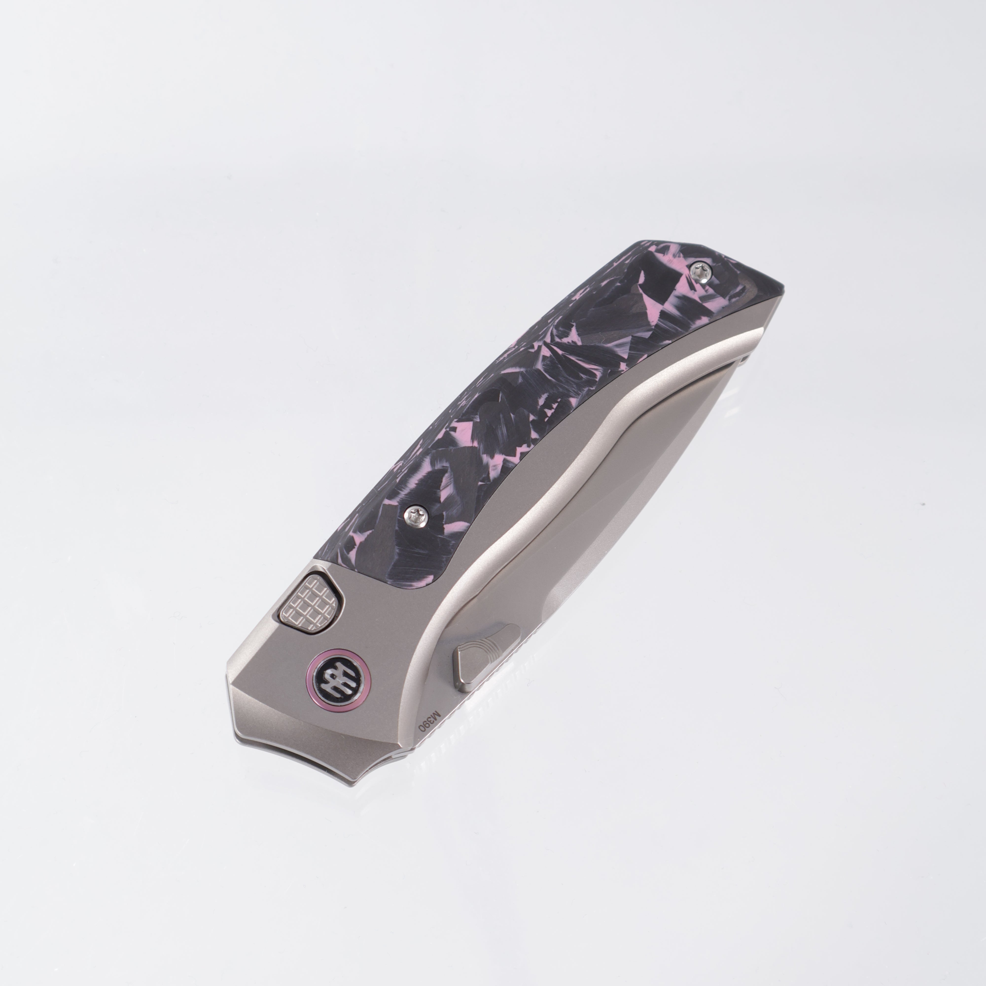 Remette Steed - Pink/Black CF & Titanium - M390 Pearlescent Stonewash - RTWS-TP