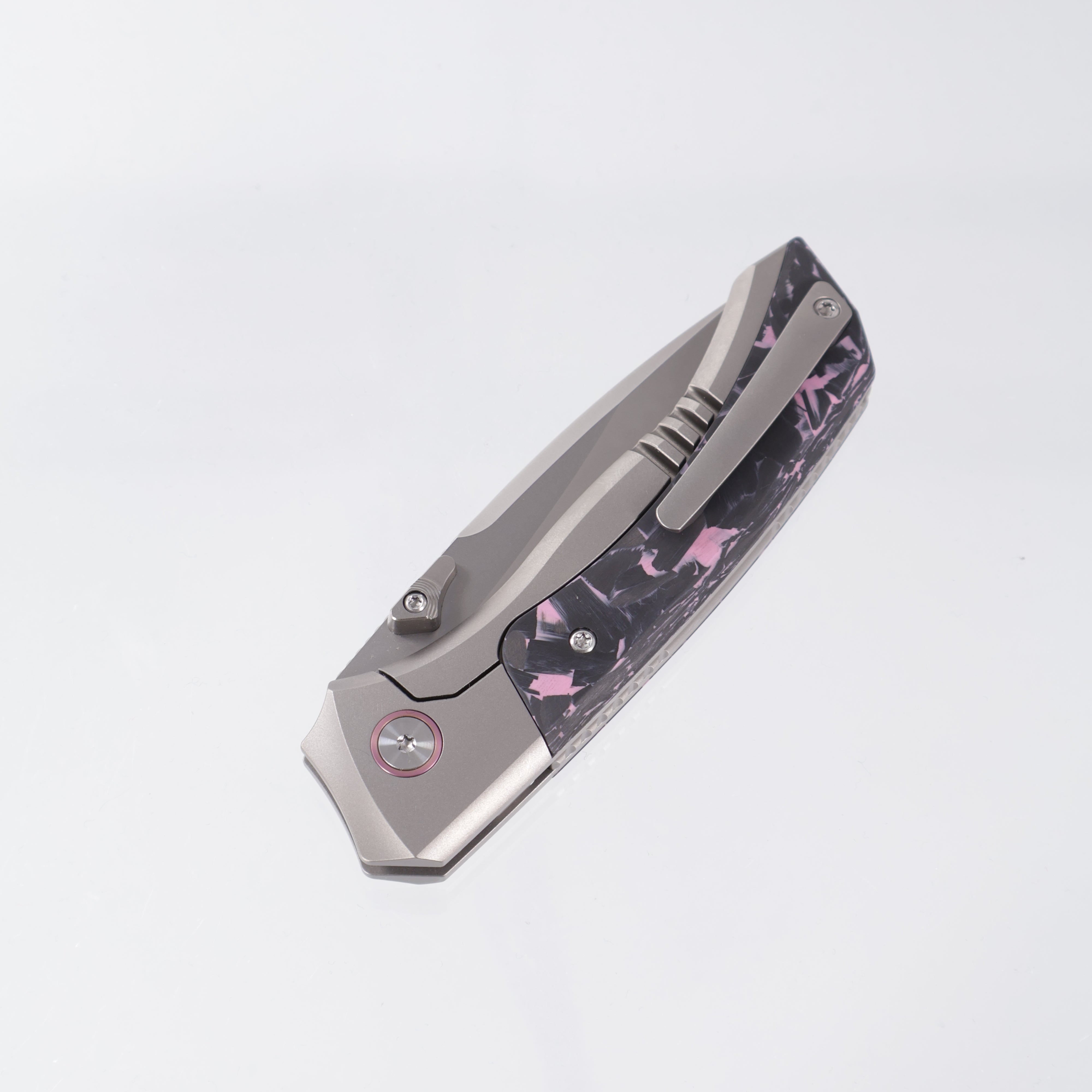Remette Steed - Pink/Black CF & Titanium - M390 Pearlescent Stonewash - RTWS-TP