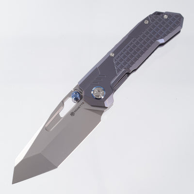 Remette Cool Leopard - Blue Frag Titanium - Tanto M390 Pearlescent Stonewash - RTKS-L