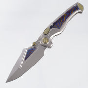 Remette Scepter - Pearlescent Titanium w/ Timascus Inlays & Gold Hardware - Pearlescent M390 w/ Timascus Inlays - SCPT-A
