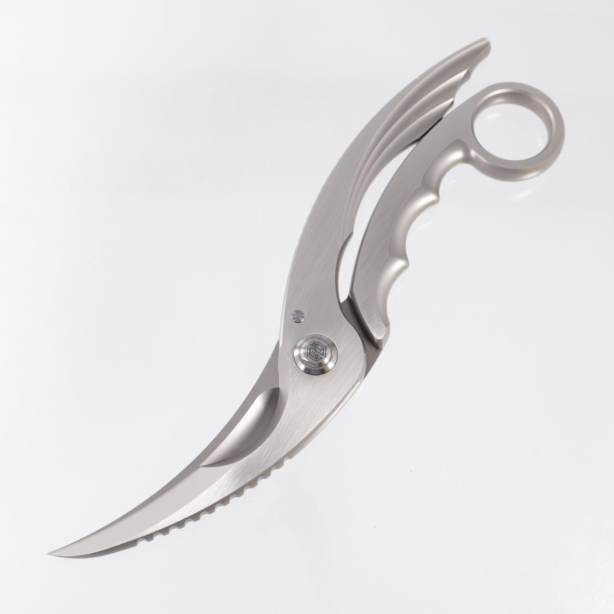 Rike Tactical Scissors - Stonewash w/ Satin Flats 4116 Stainless Steel - TS01-P