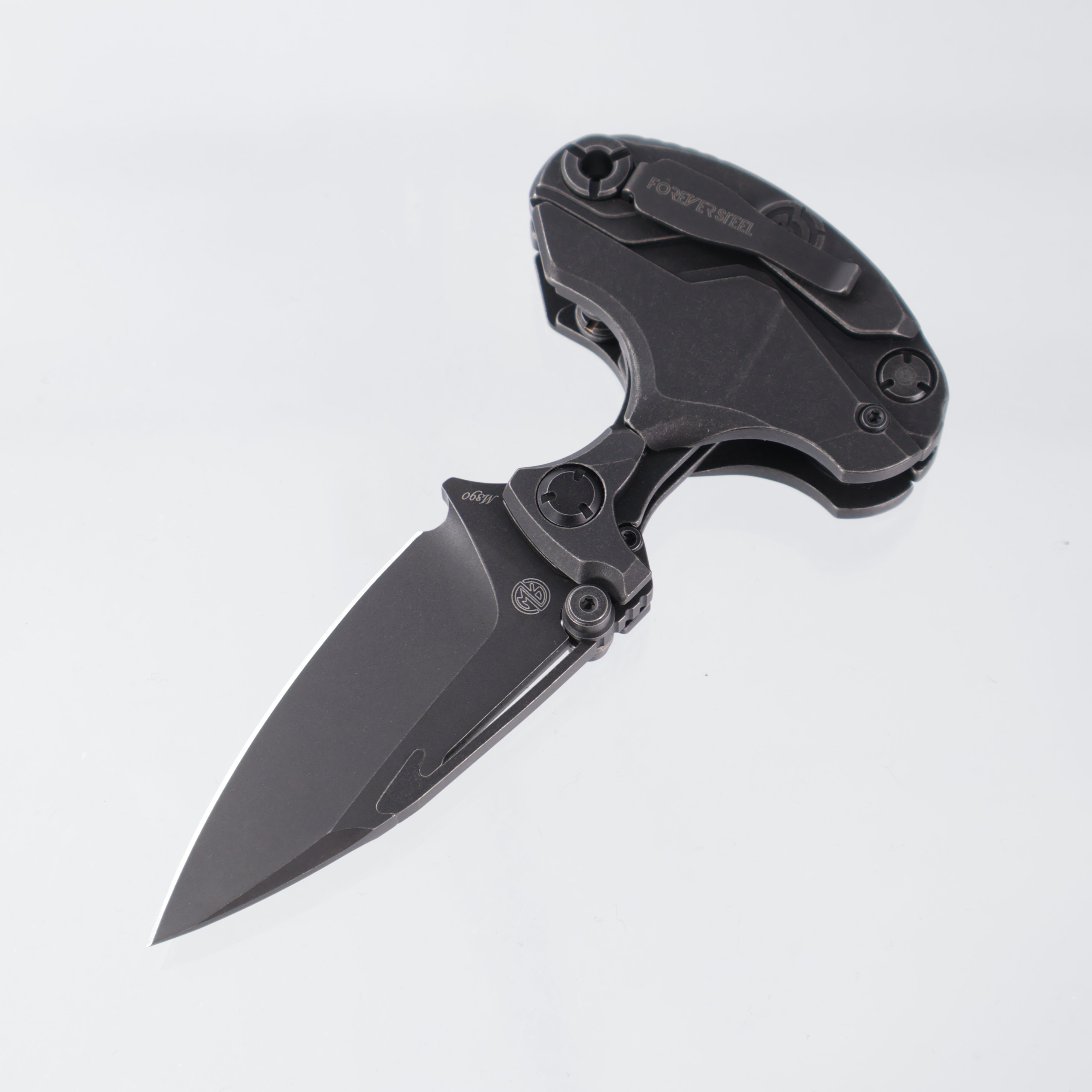 Rike Alkaid - M390 Blackwash - Titanium Blackwash Handle - RK-13307-3 Rike Knife/Forever Steel