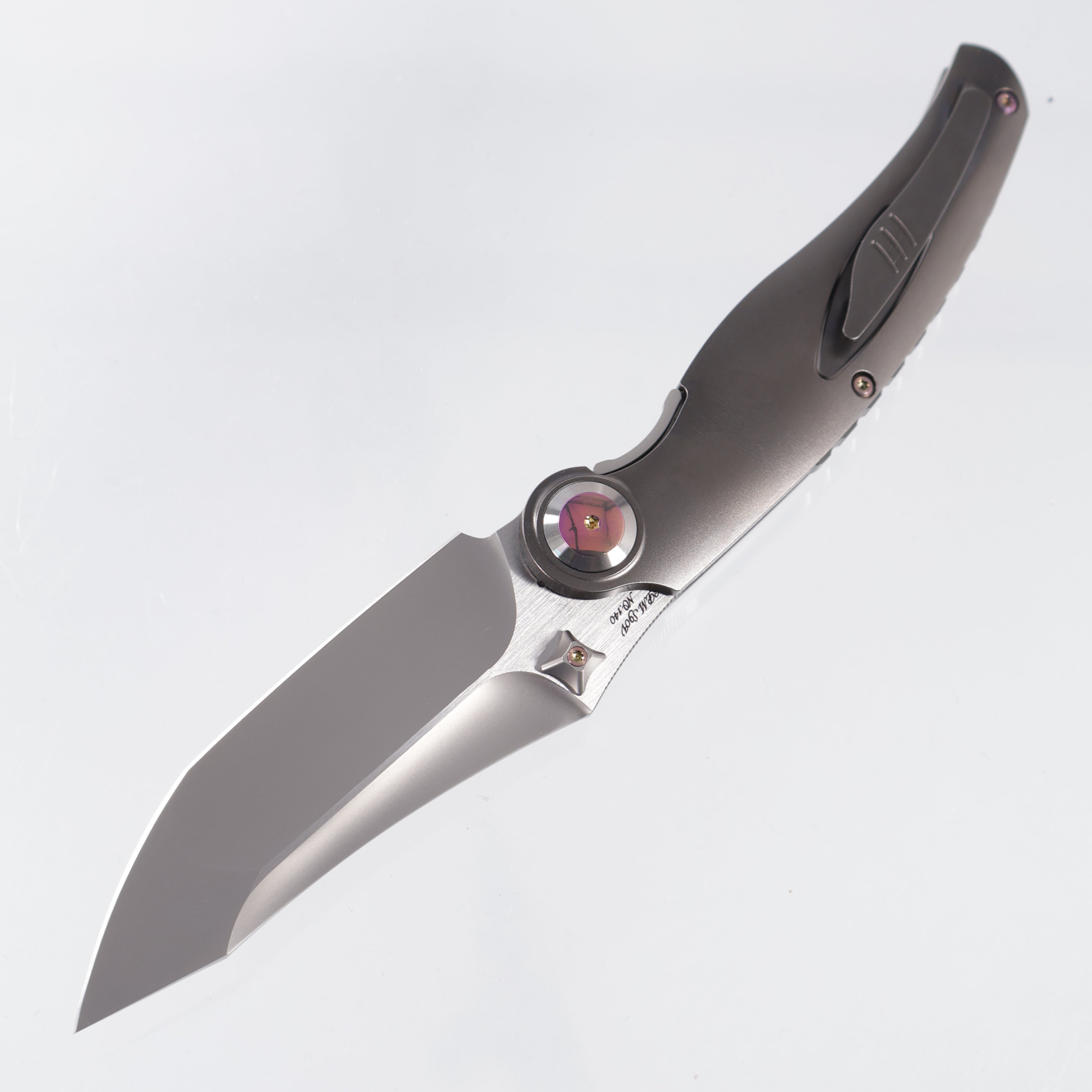 Rike Hunter 1 - Dark Gray Titanium w/ Orange Carbon Fiber - Pearlescent S90V - DG/OCF