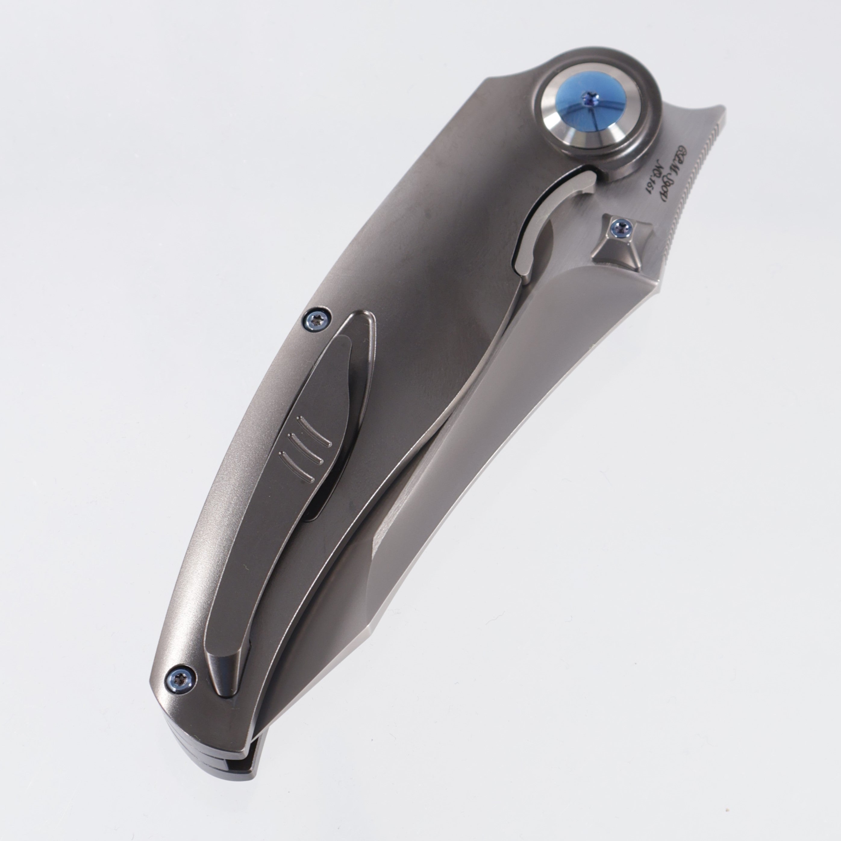 Rike Hunter 1 - Dark Gray Titanium w/ Blue Green Carbon Fiber - Pearlescent S90V - DG/BGCF