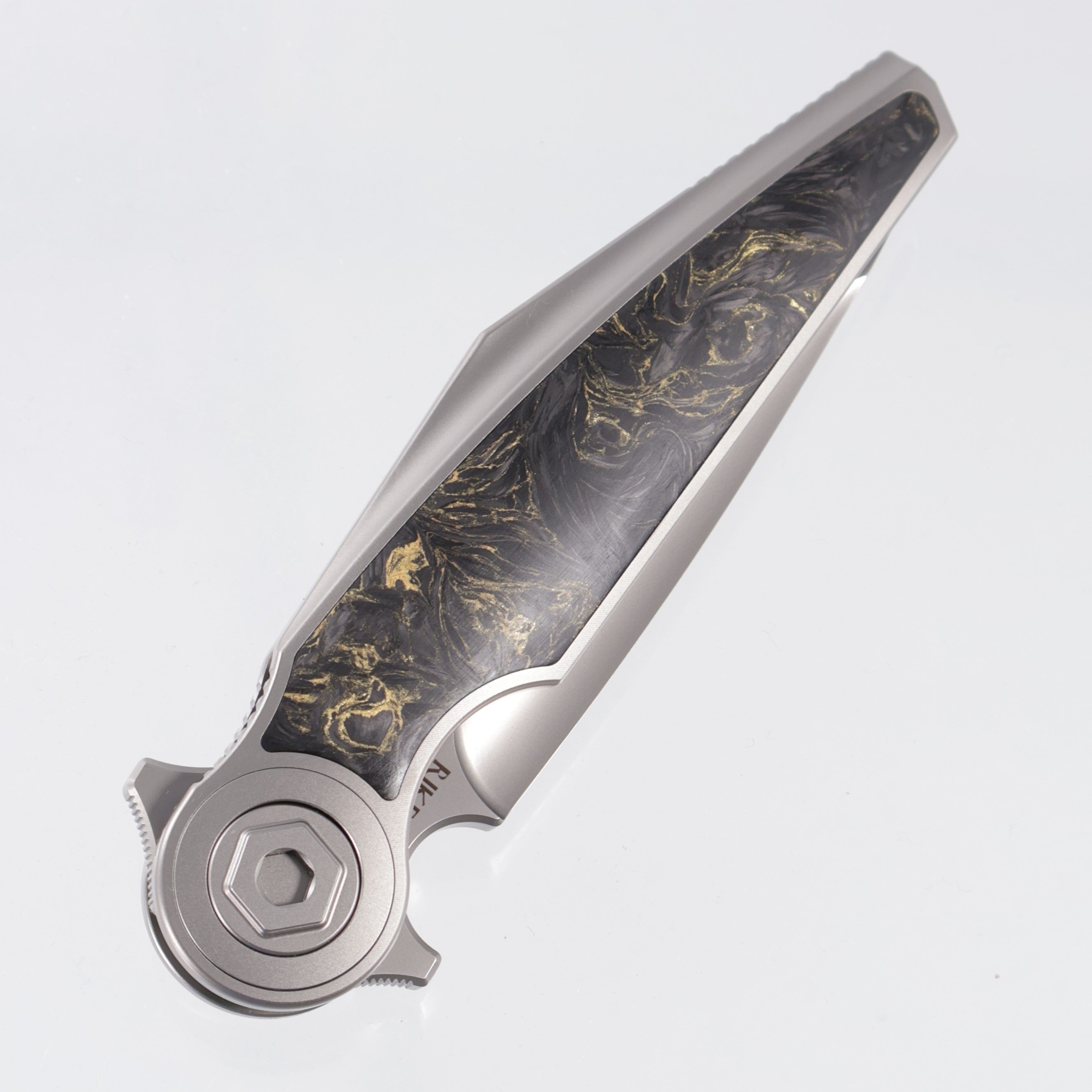 Rike Viper 3 V2 Integral - Plain Titanium w/ Gold Carbon Fiber - Pearlescent M398 - P/GCF