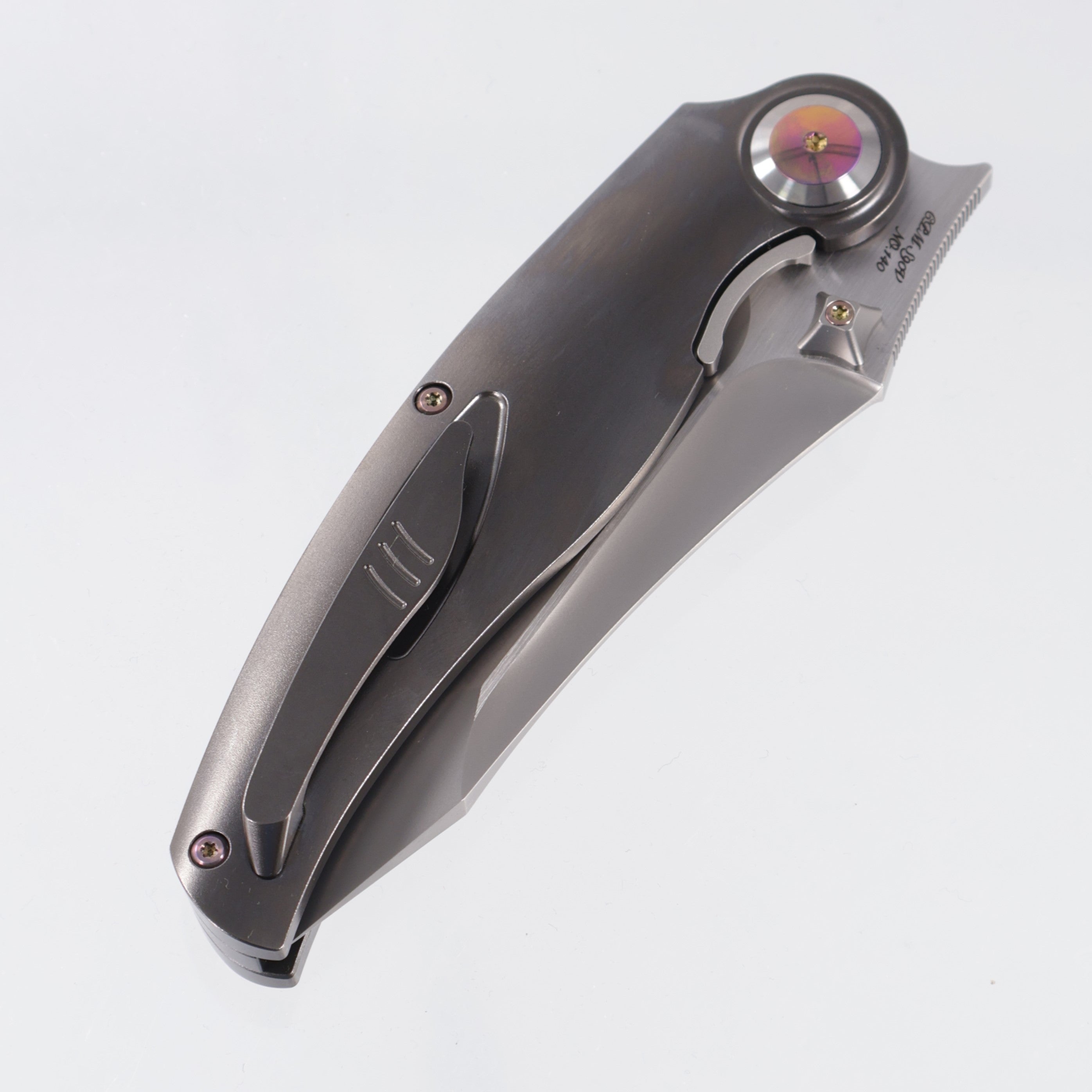 Rike Hunter 1 - Dark Gray Titanium w/ Orange Carbon Fiber - Pearlescent S90V - DG/OCF