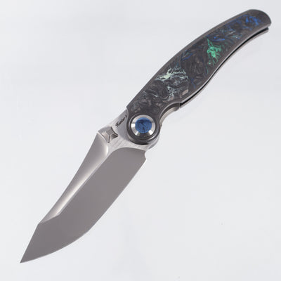 Rike Hunter 1 - Dark Gray Titanium w/ Blue Green Carbon Fiber - Pearlescent S90V - DG/BGCF