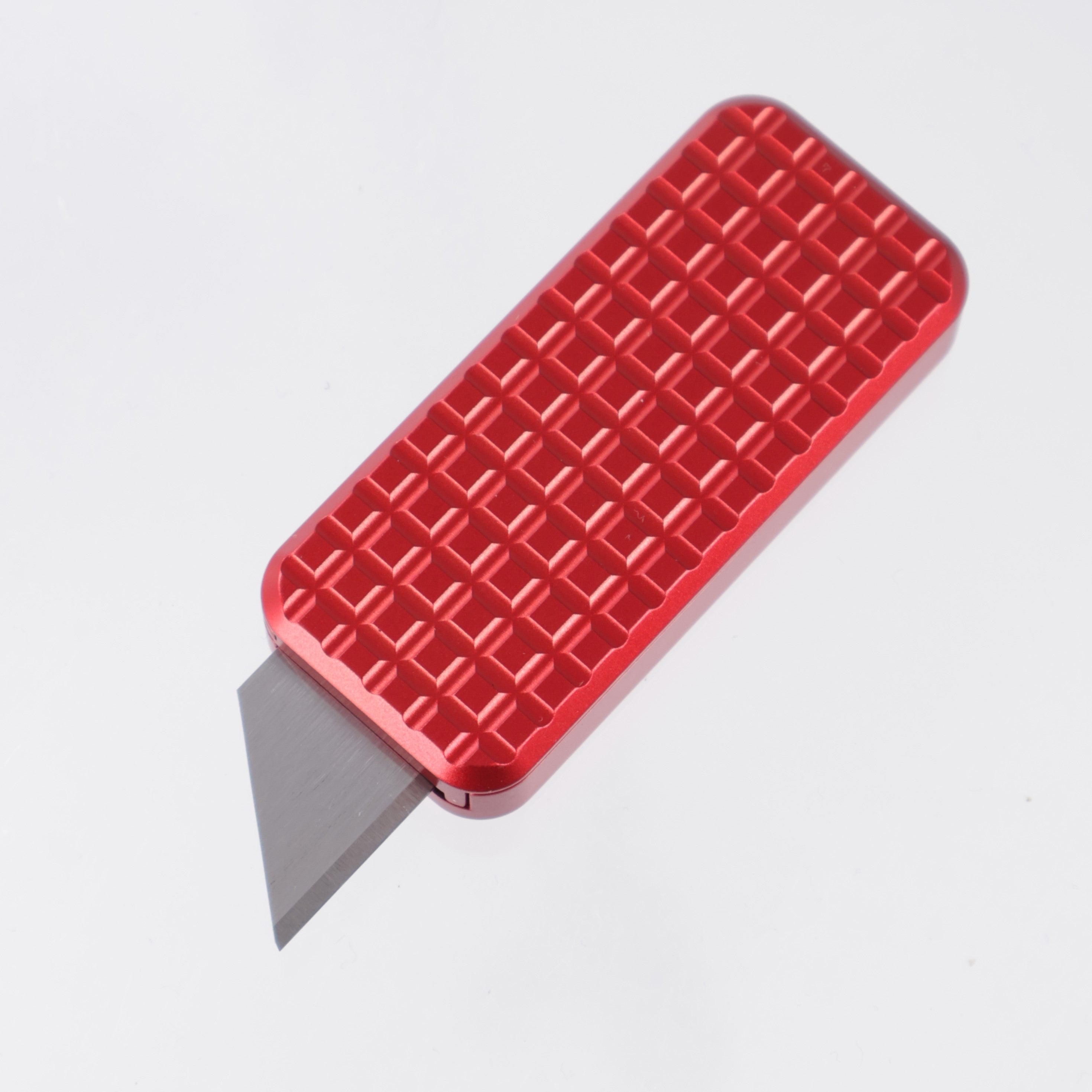 Rivery Manufacturing Zero Utility Knife - Cad Lab CNC Red Grenade Pattern Aluminum