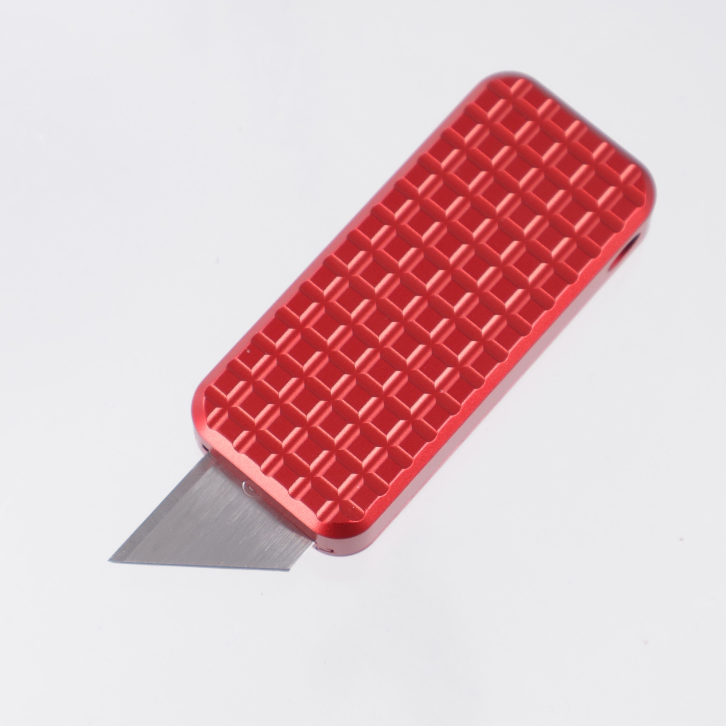 Rivery Manufacturing Zero Utility Knife - Cad Lab CNC Red Grenade Pattern Aluminum