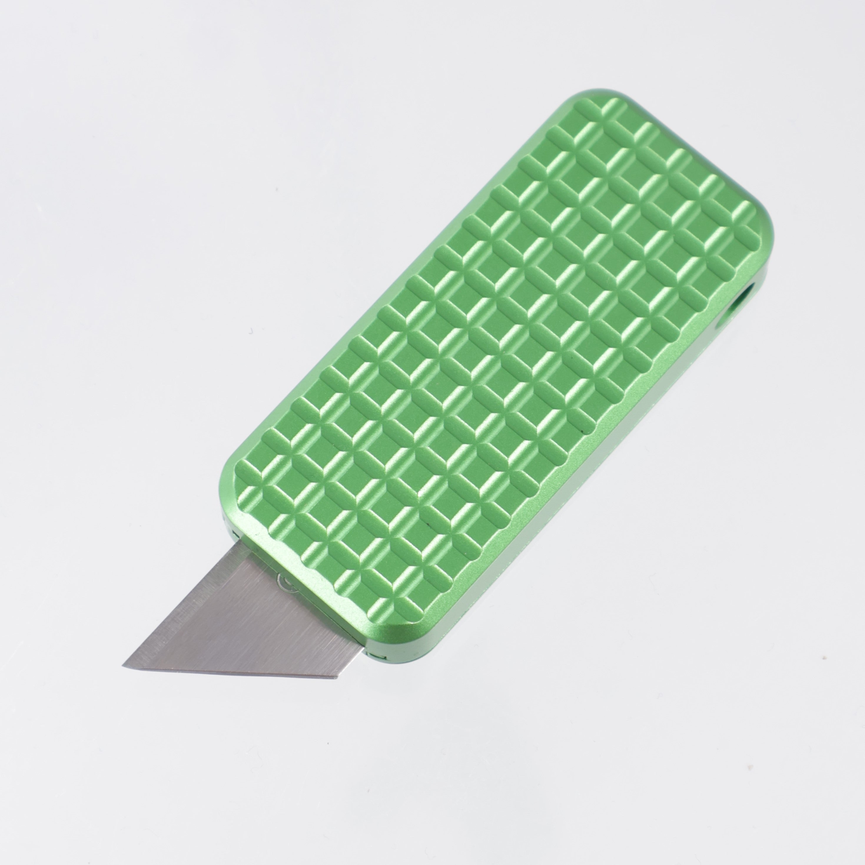 Rivery Manufacturing Zero Utility Knife - Cad Lab CNC Green Grenade Pattern Aluminum