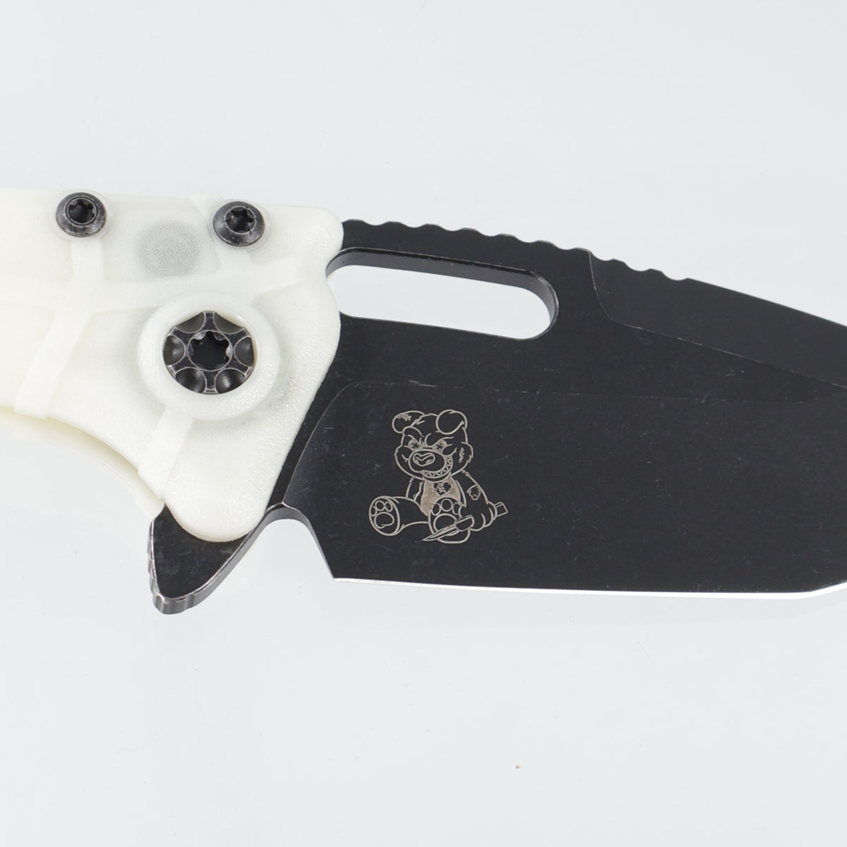 Heretic Martyr Buttonlock - Glow In The Dark Polymer - Battle Black Magnacut - H057-8A-GLO - BROP Exclusive
