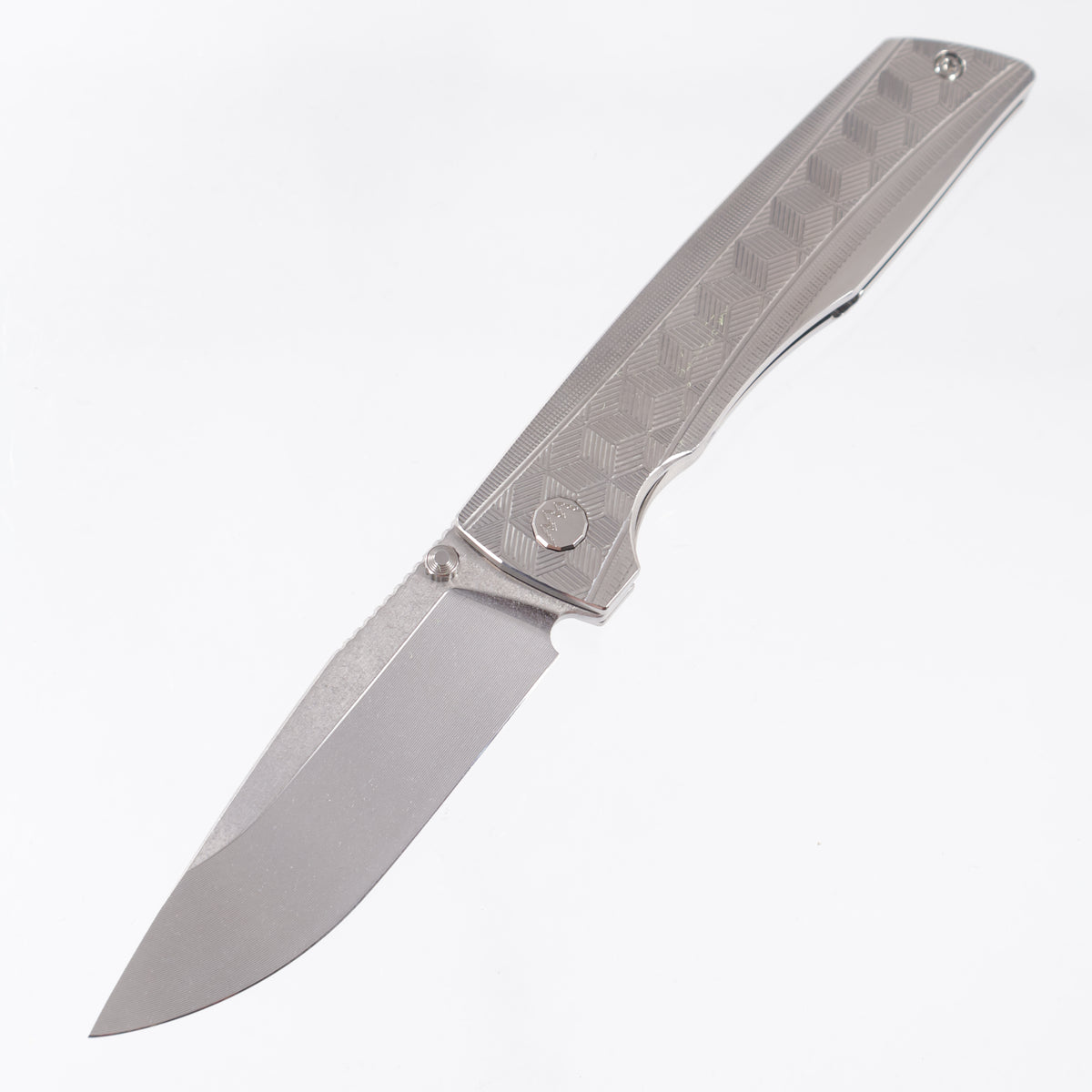 Rob Johnsons Hemlock Saltwater #146 - 3D Cubes Pattern Polished Titanium - Satin Stonewash Vanax
