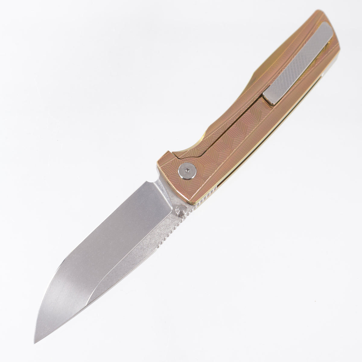 Rob Johnsons Hemlock Saltwater #148 - 3D Cubes Pattern Rose Gold 62v Ano Polished Titanium - Satin Stonewash Vanax