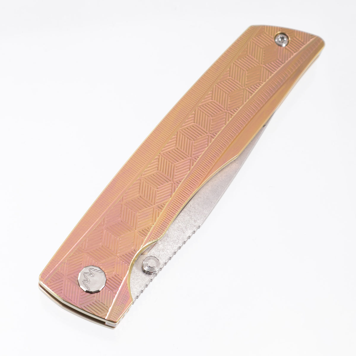 Rob Johnsons Hemlock Saltwater #148 - 3D Cubes Pattern Rose Gold 62v Ano Polished Titanium - Satin Stonewash Vanax