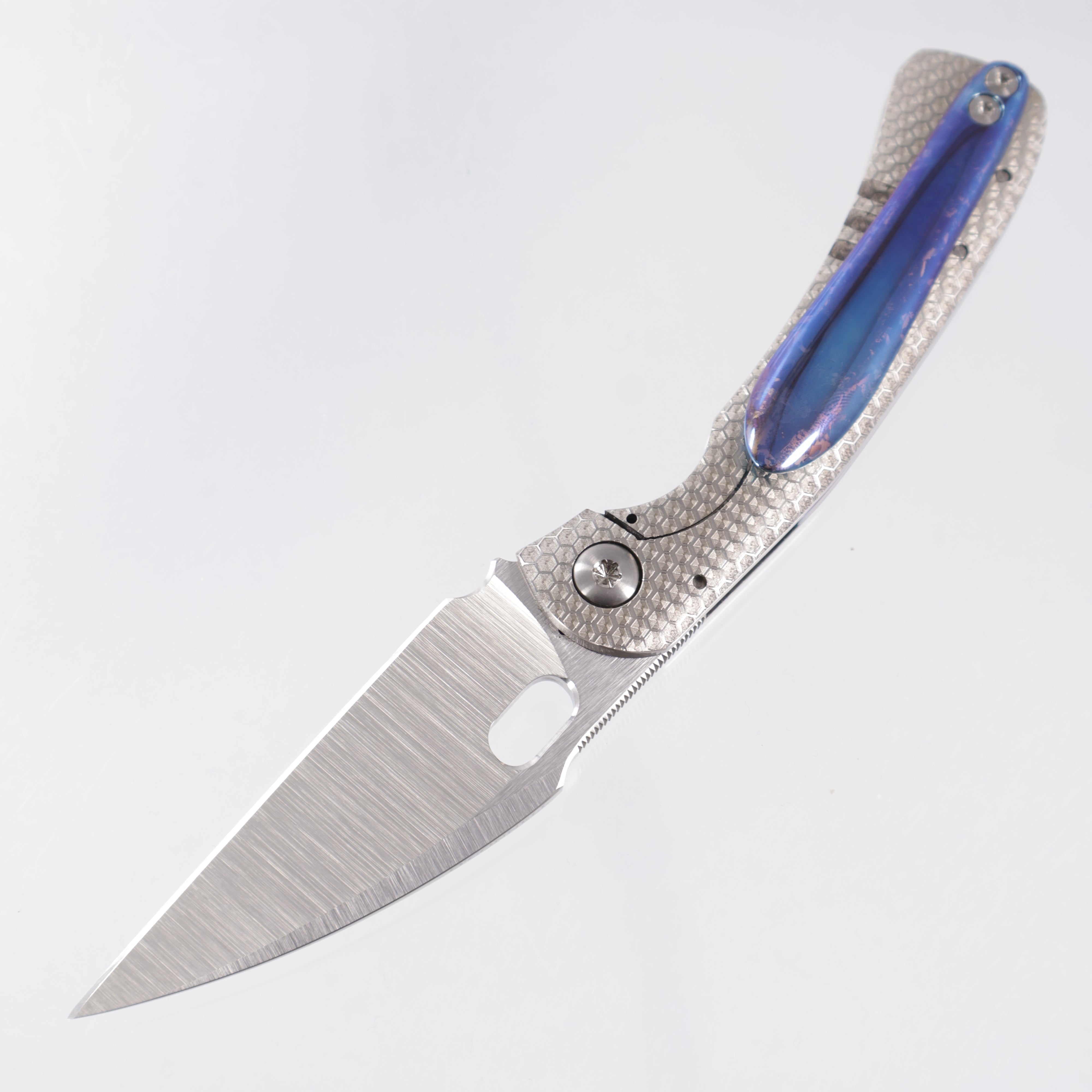 Sean O'Connell Mini Ripper - Hex Pattern Titanium w/ Crystallized Ti Clip & Floating Backspacer - Satin MagnaMax