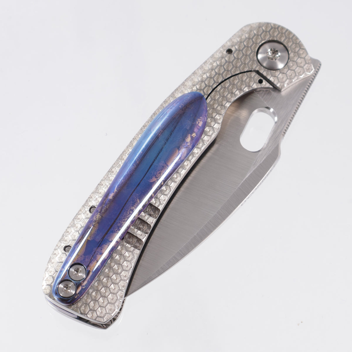 Sean O'Connell Mini Ripper - Hex Pattern Titanium w/ Crystallized Ti Clip & Floating Backspacer - Satin MagnaMax