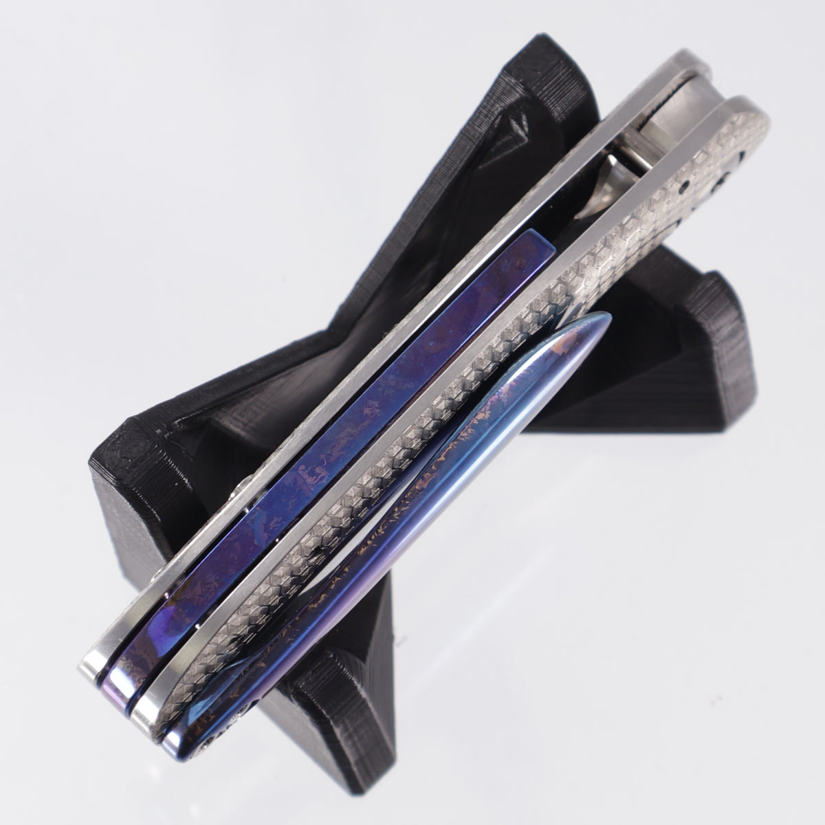 Sean O'Connell Mini Ripper - Hex Pattern Titanium w/ Crystallized Ti Clip & Floating Backspacer - Satin MagnaMax