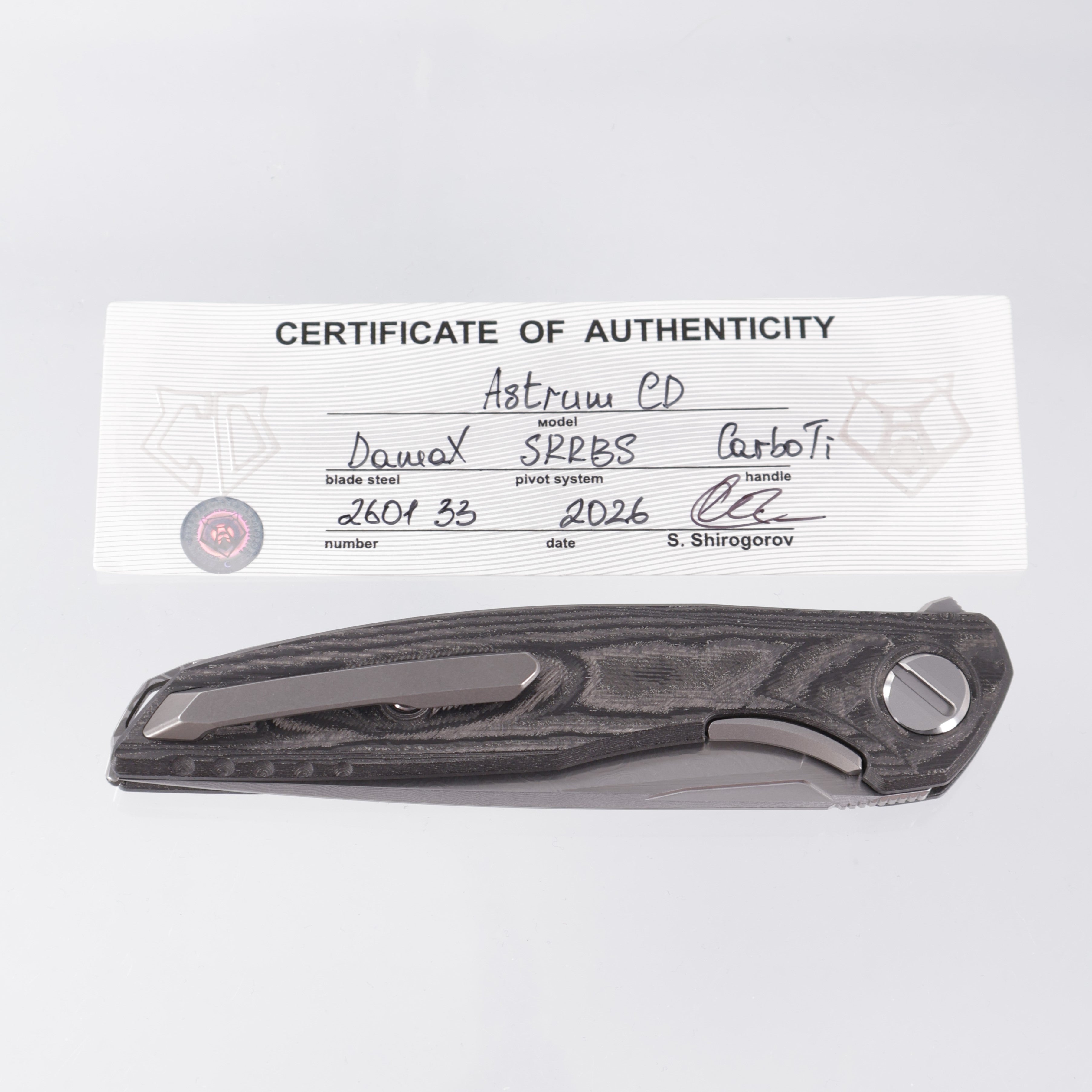 Shirogorov Custom Division Astrum - Black CarboTi Scales - DamaX Blade