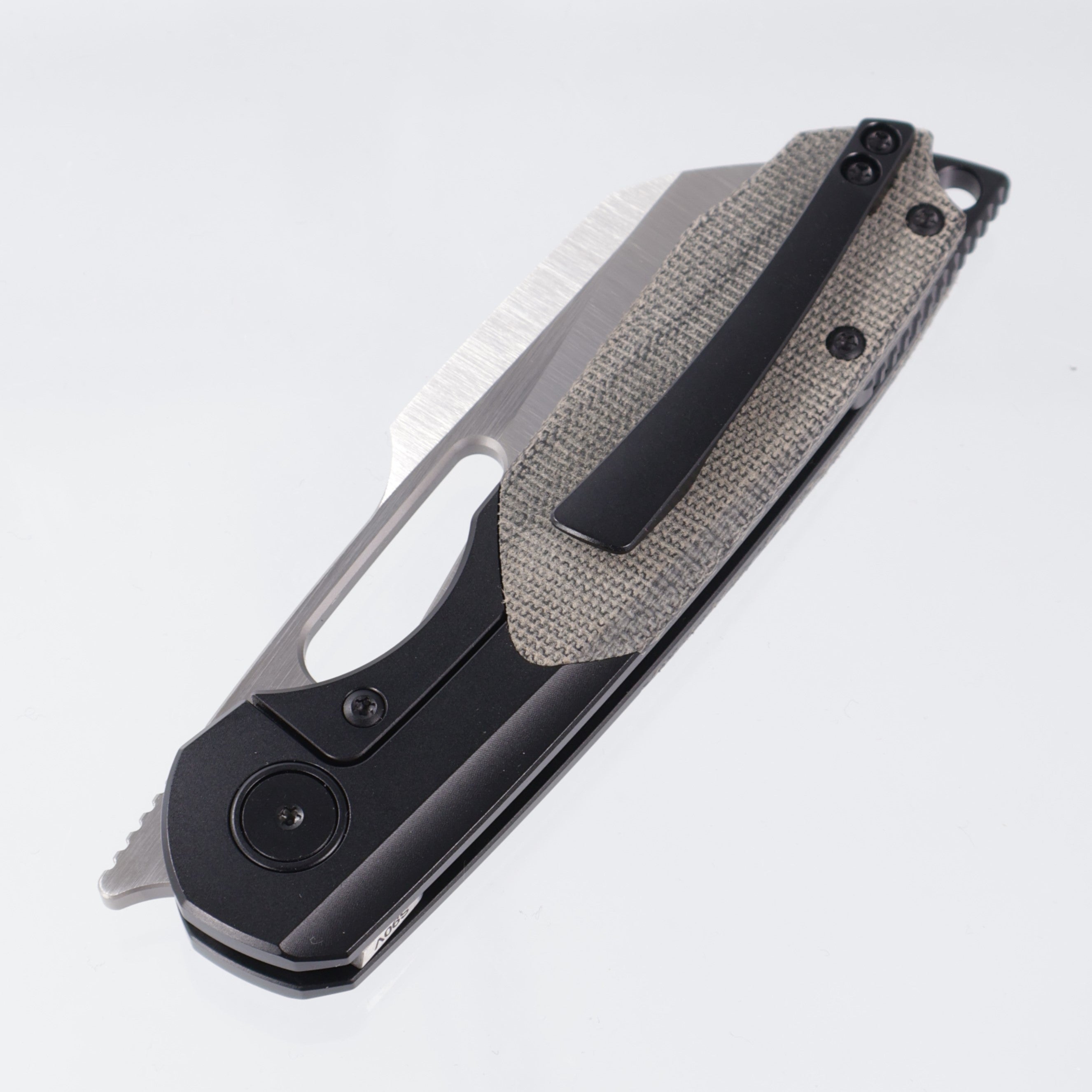 Sparrow Knife Co. Bolster Lock Strix - Black Micarta / DLC Titanium - Satin S90V
