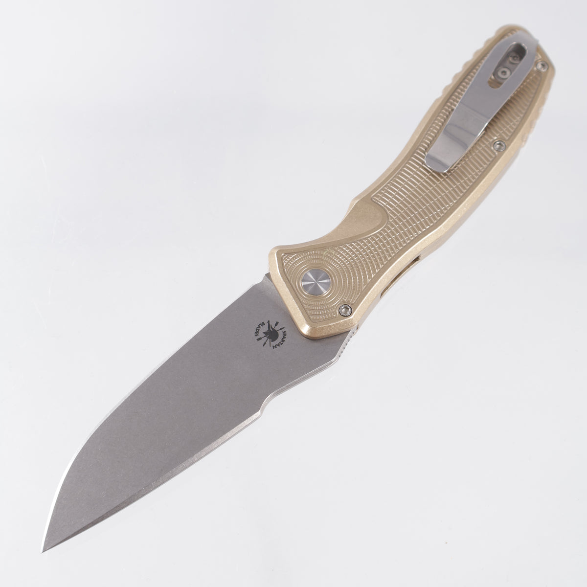 Pro-Tech Spartan Pallas Auto - AlBronze Handle w/ Radar Texture & Mosaic Pin Button - Stonewash Magnacut - 2026 Pallas Custom 003