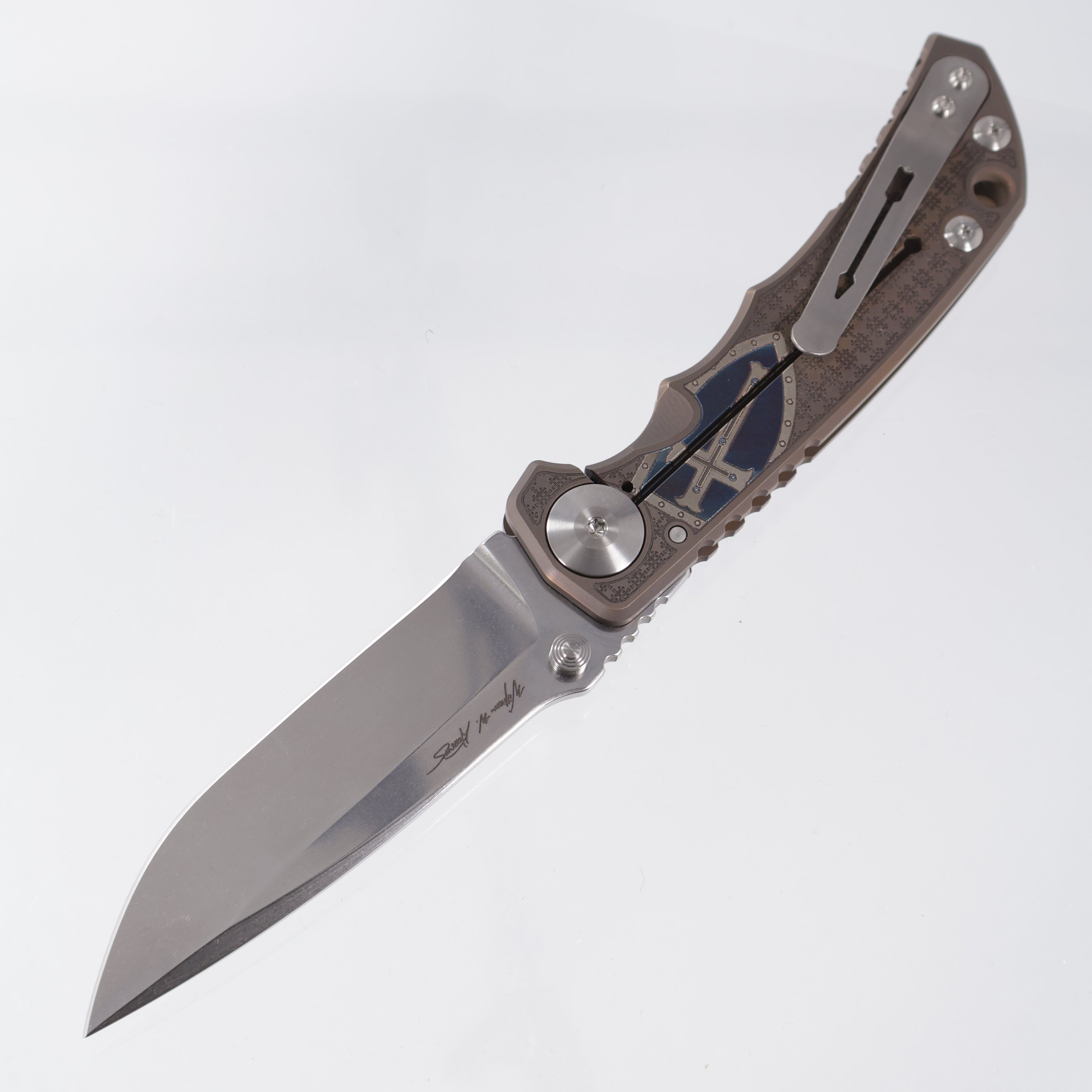 Spartan Blades Spartan-Harsey Folder - Templar Edition - Bronze Ano w/ Silver Hardware - Stonewash Magnacut