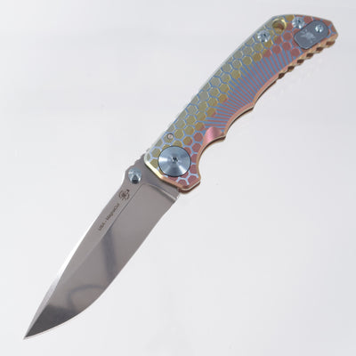 Spartan Blades Spartan-Harsey Folder - Octaburst Edition - Rainbow Ano w/ Blue Hardware - Stonewash Magnacut